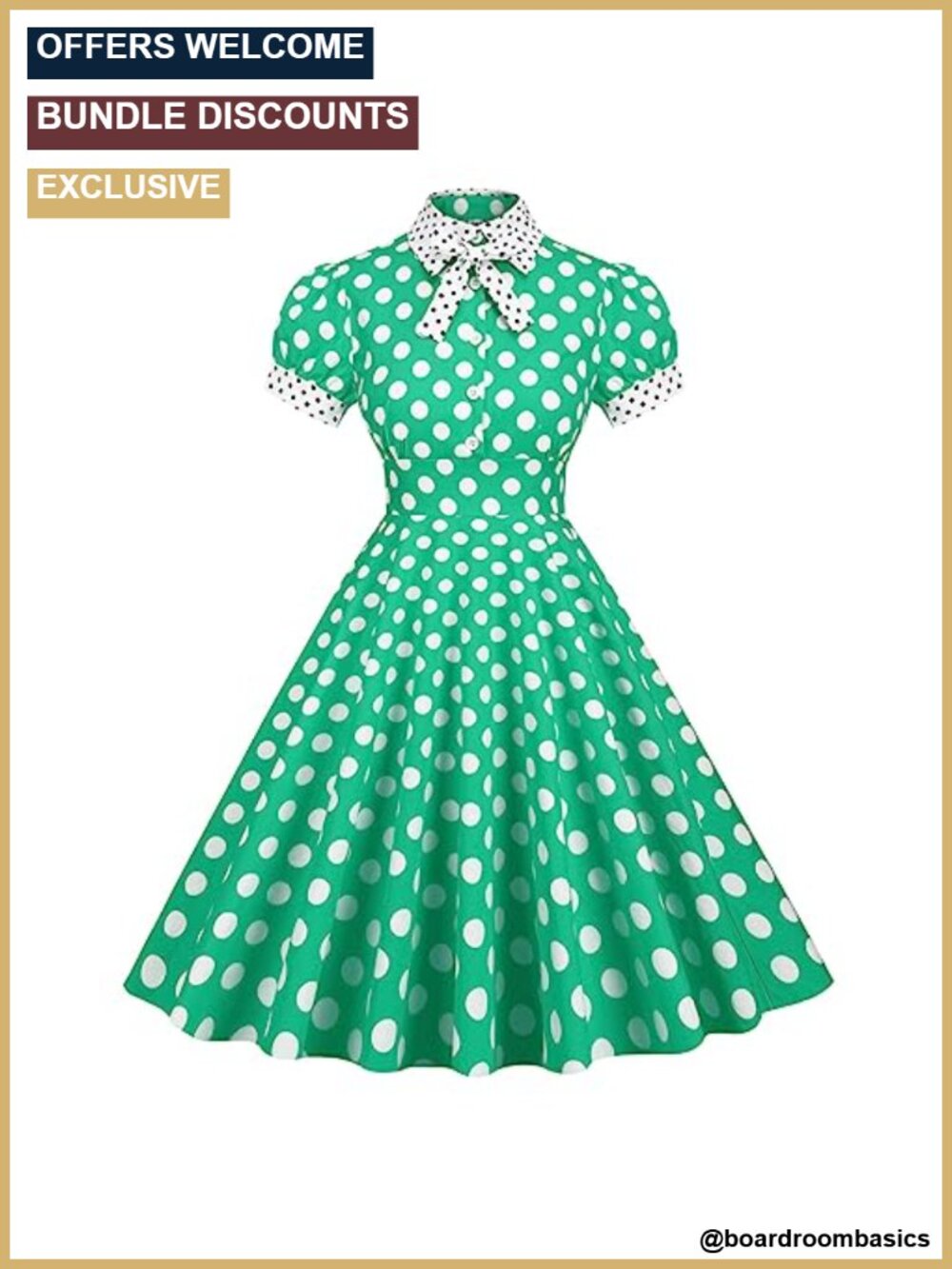 Vintage 1950s Swing Dress A-Line Peter Pan Collar Short Sleeve Cocktail Work